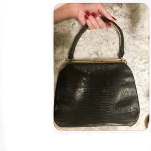 Beautiful vintage black leather purse